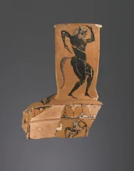 Frammento di anfora attica a figure nere di Nikosthenes, c.550-40 a.C.